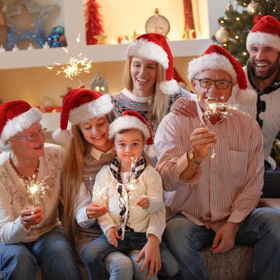 JUANANIUG Christmas Santa Hat Adult Xmas Holiday Hat for Women Men Extra Thicken Classic Fur for Festive Holiday Party SuppliesW251027