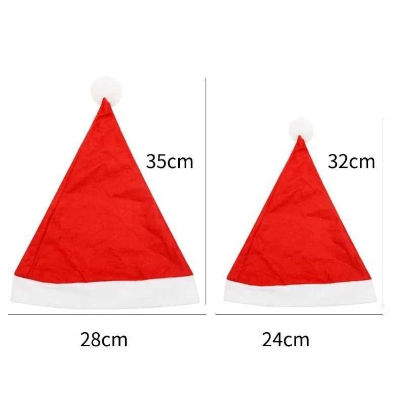 Red Christmas Hats for Adults Kids Nonwoven Fabric Santa Claus Xmas Hats Cap Merry Christmas New Year Festival Party DecorationW251027