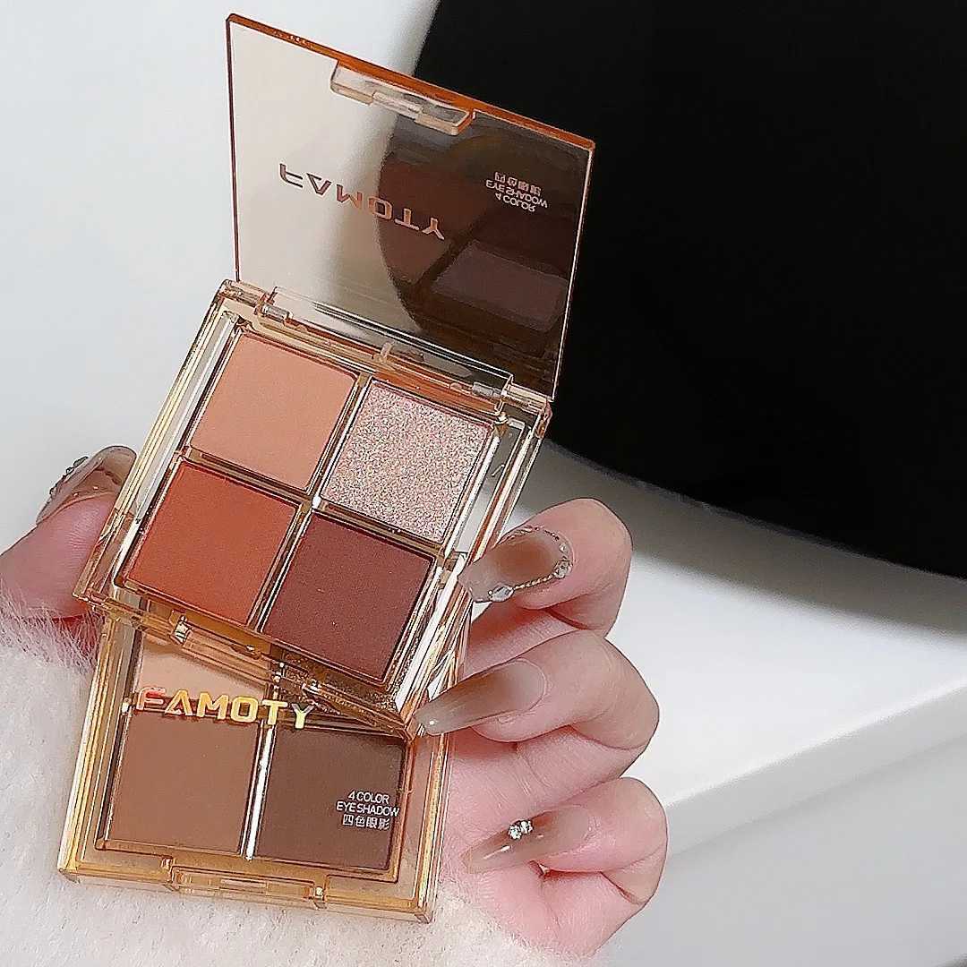 FAMOTY fourcolor eyeshadow palette for makeup earthtoned eyeshadow for daily makeup pearlescent and matte for beginnersXJ251027