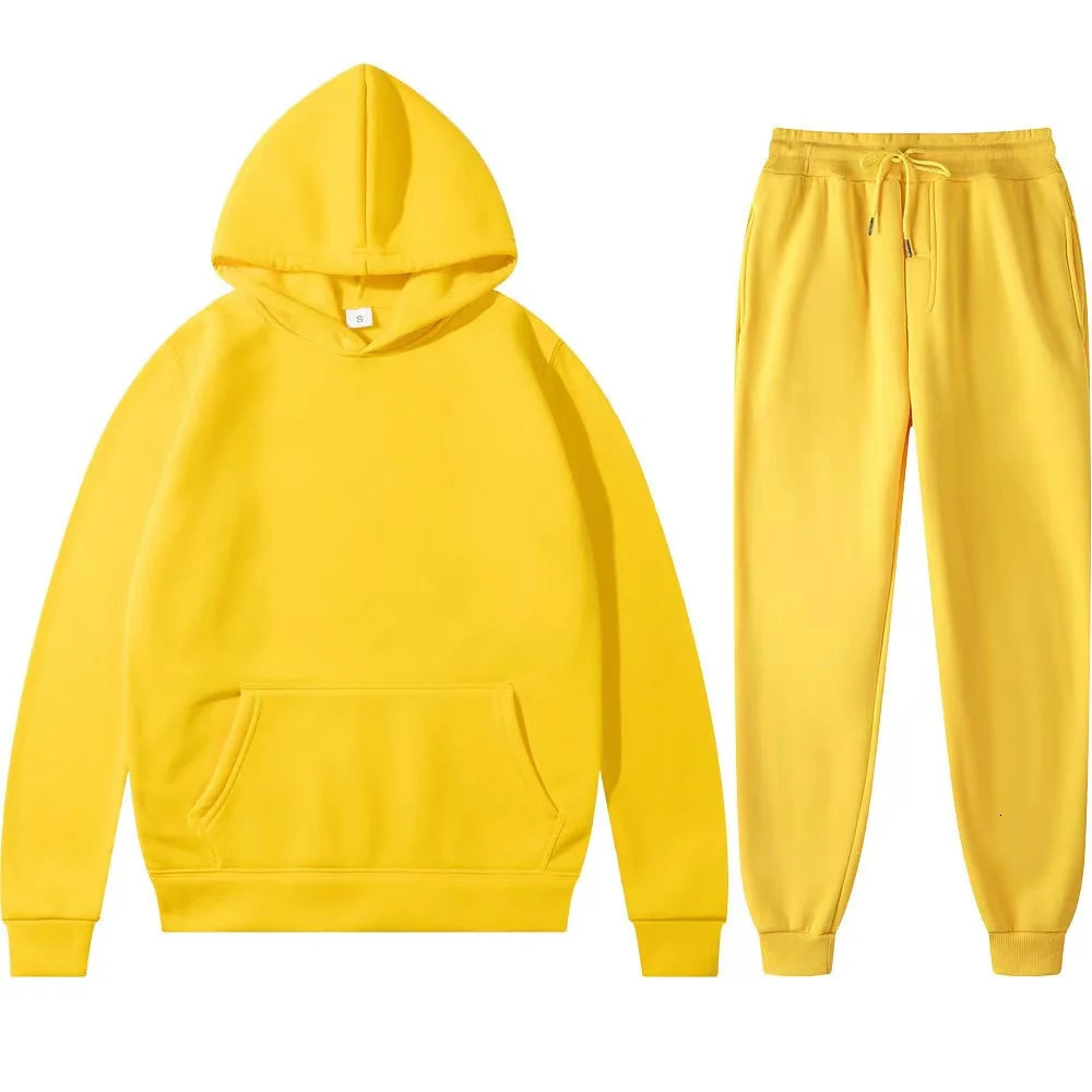 Fashion casual autumn and winter men and women hoodie pants twopiece set a outdoor basketball men pullover set 251027