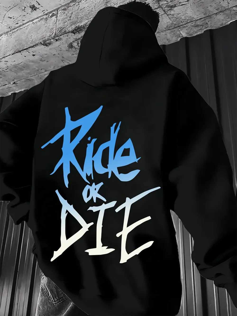 Autumn mens fashion letter print soft and slightly elastic comfortable hooded sweatshirt outdoor urban street style clothing W251027