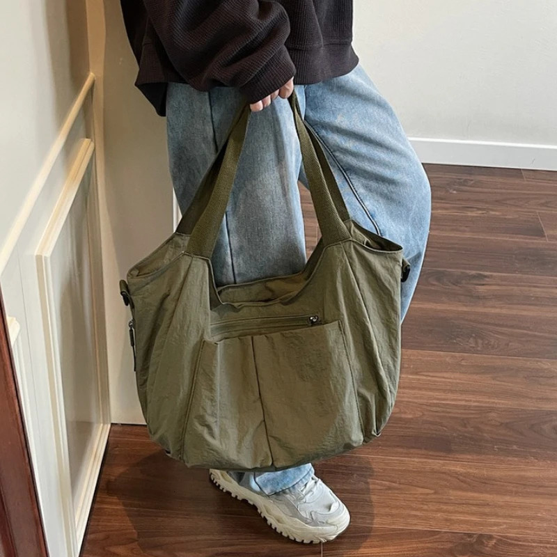 Summer Large Capacity Crossbody Bag Nylon Fashionable Single Shoulder Handbag Womens Casual Tote Bag 251027