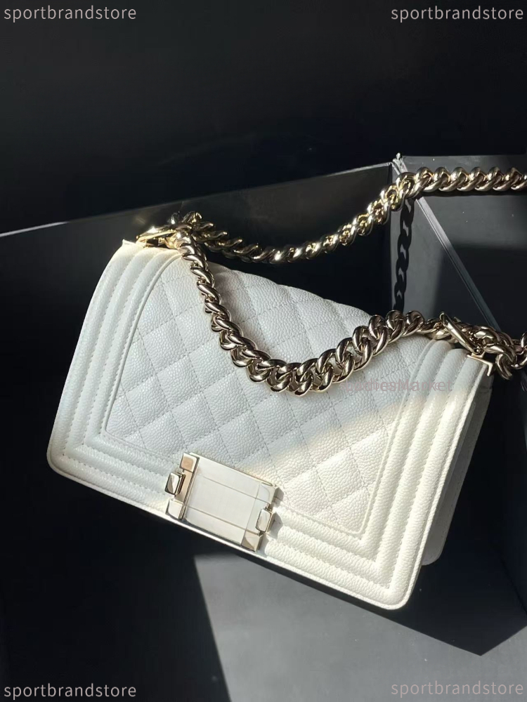 Top Quality Boy Bag Designer Bag Woman Shoulder Bag Cowhide Genuine Leather Handbag 21 25 Le Caviar Flip Cover Bag Cc Bag Metal Chain Crossbody Bag Luxury Coco Bag