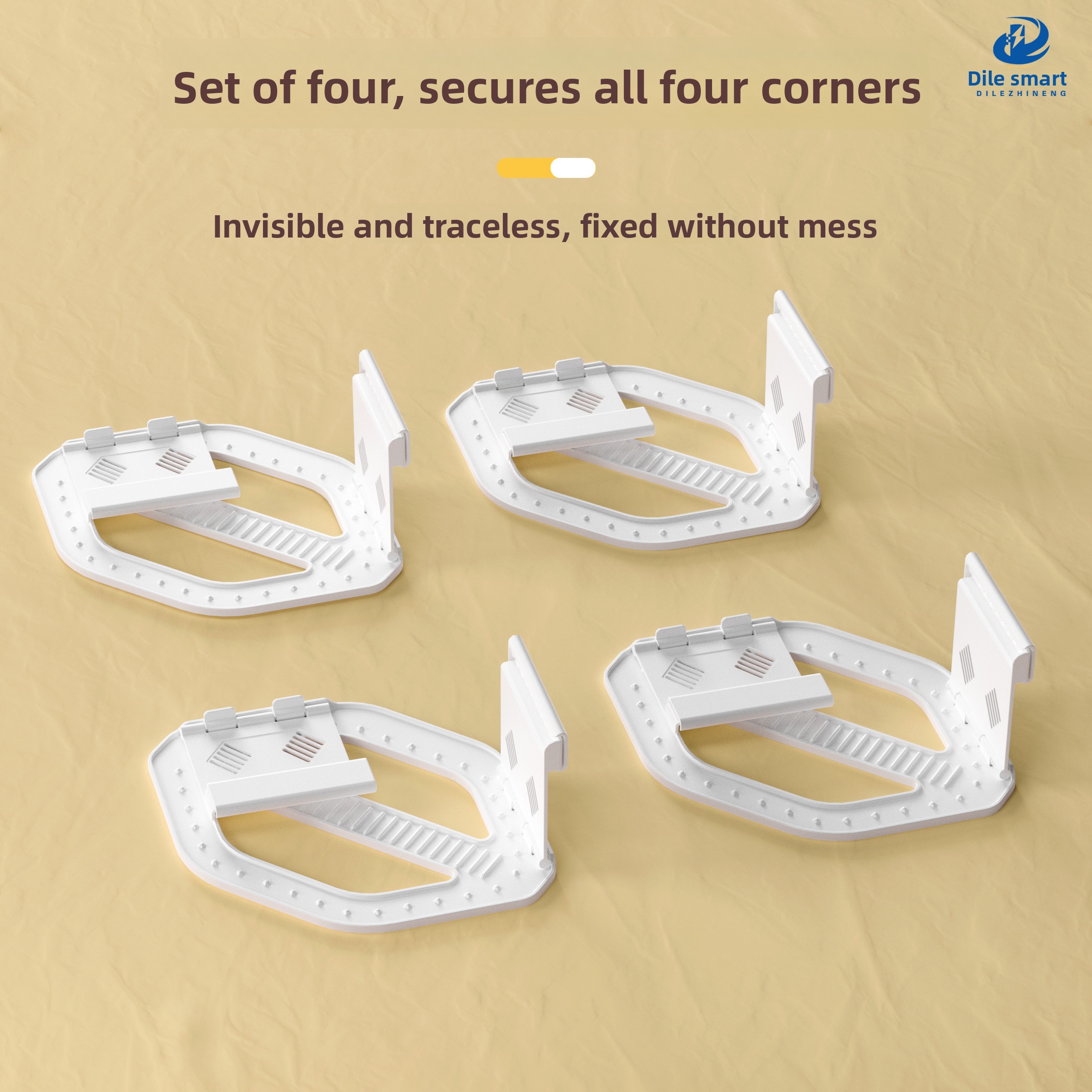 Minimalist Bed Sheet Clips - Anti-Slip for Sheets Bed Skirts Fits Multiple Mattress Types 4-Corner Invisible Design Keeps Sheets Secure & In Place-S80