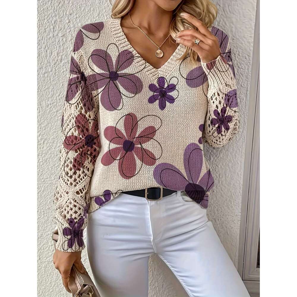 Women's Elegant V-Neck All-Season Long Sleeve Pullover In Beige, Brown, Pink, Black, White, Gray Office, Party, Everyday Chic Sweater For Women -