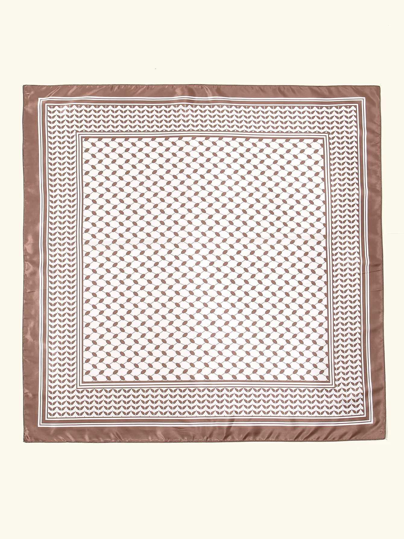 9090cm Printed Silk Pastine Scarf Kfiyeh Satin Ladies Hijab Kuffiyeh Small Square Scarf Bandana Sunscreen Hair BandW251027