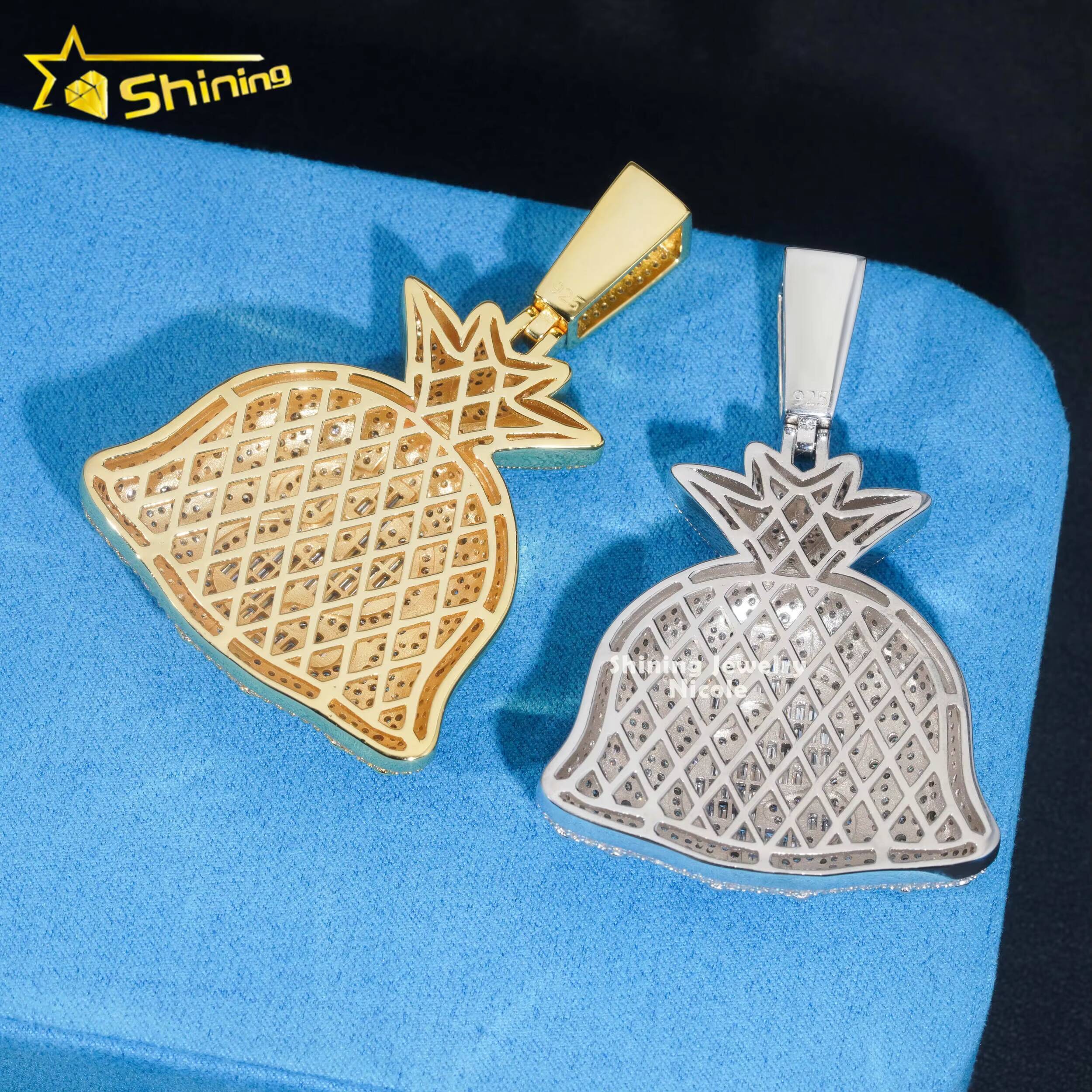 Moissanite Jewelry Hip Hop Style Money Bag 925 Silver Iced Out Diamond Pendant for Men