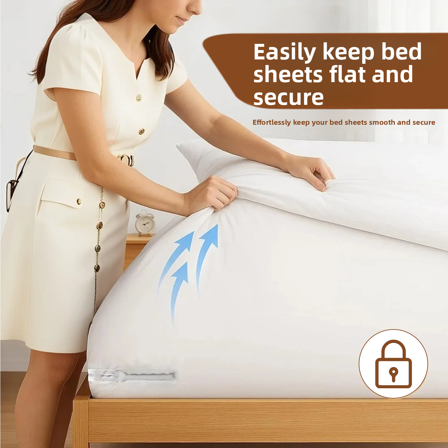 Premium Anti-Slip Bed Sheet Holders - Invisible Pinless Grips for Secure Fit Easy Installation & Sleek Design-S10