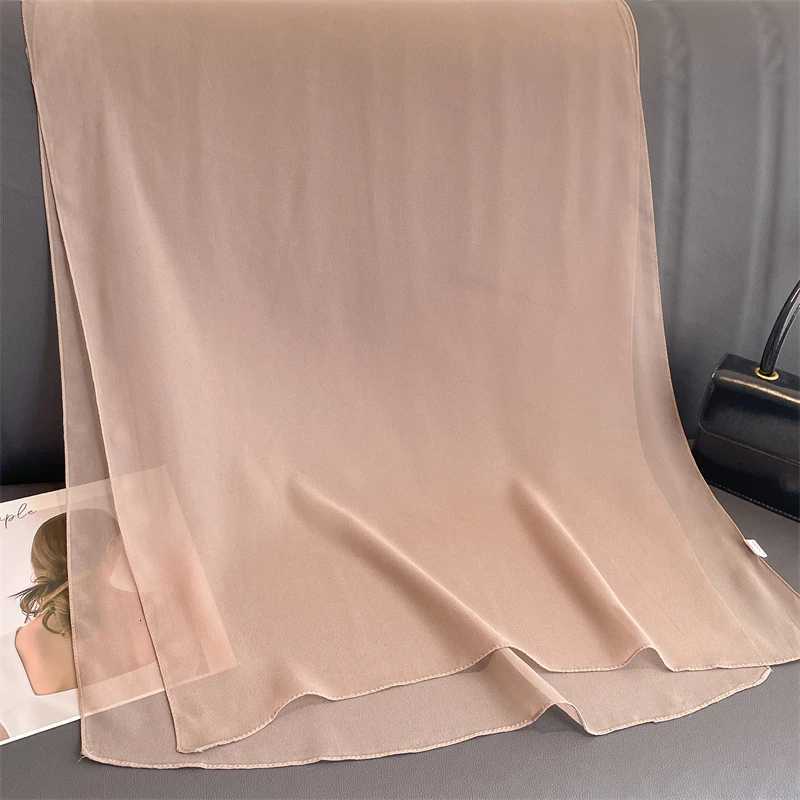 2023 New Fashion Summer Wen Soild Color Beach Scarf Silk Shawls band Fa band Wraps Sunscreen Hijab WhosaW251027