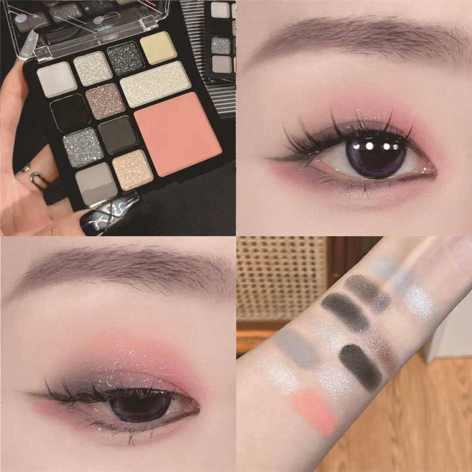 12color Eyeshadow Palette Black Orange Cement Grey Punk Smoky Eye Shadow Portable Eye Makeup Palette Pigment Eyeshadow TrayXJ251027