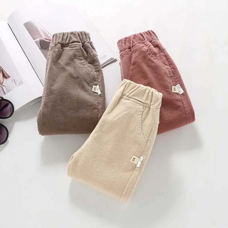 Baby Girls Autumn Pants Cartoon Rabbit Embroidery Toddler Girls Trousers Soft Elastic Waist Solid Color Kids Baby Girls PantsT251027