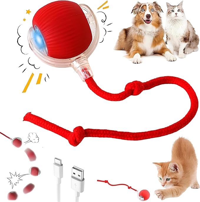 Cat smart teaser ball, interactive cat toy, intelligent automatic rolling dodge, upgraded pet toy