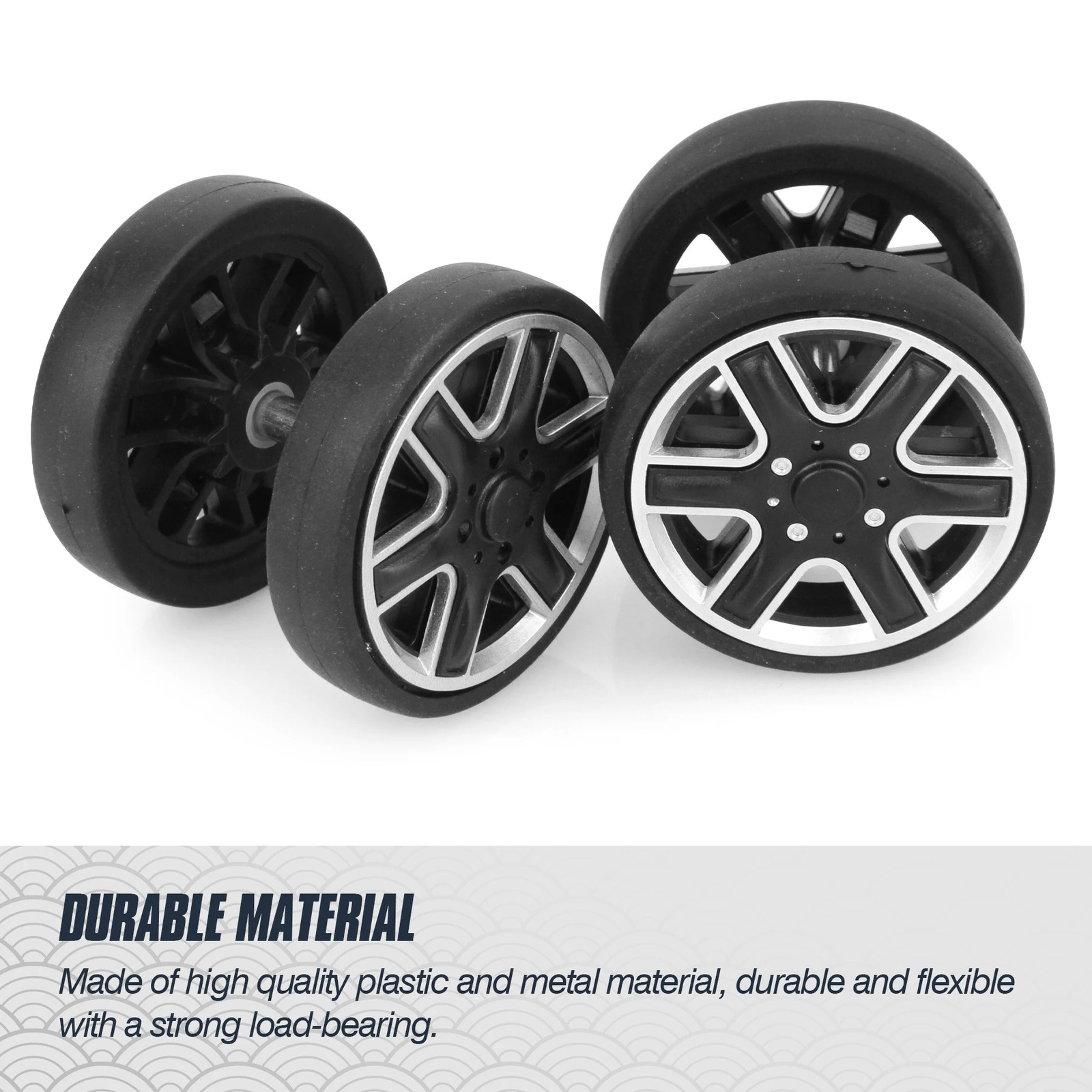 8Pcs Black Luggage Wheel Replacement with Screw Travel Luggage Wheels Replacement Suitcase Parts 55mm Axles Caster Wheel Repair 251027