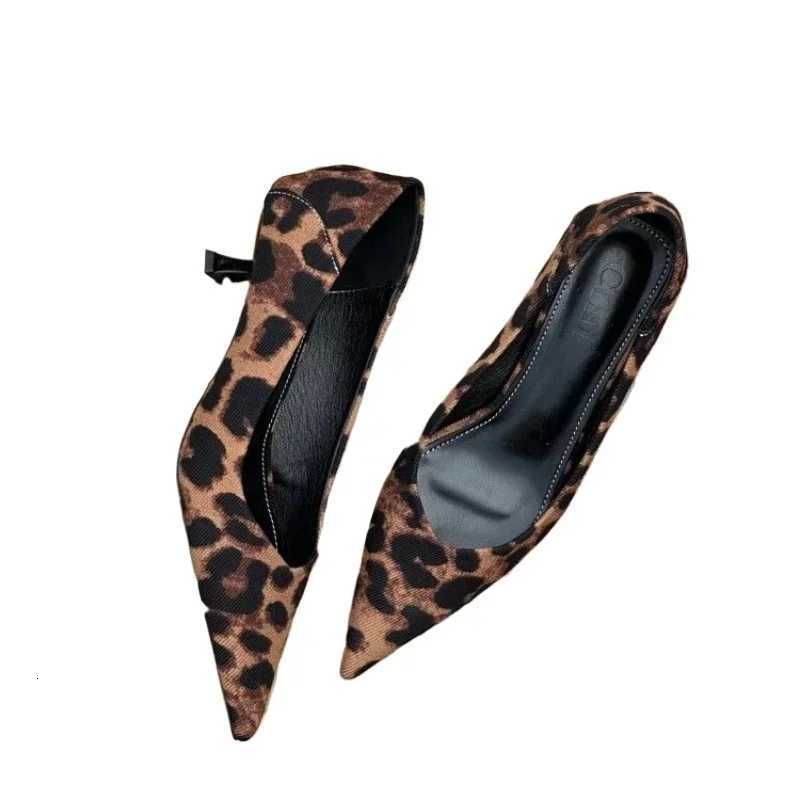 2025 Fi Ladies Shoes Shallow Womens High Heels Hot Sale Leopard Print Office and Career Sexy Pointed Toe Solid Heels WomenXJ251027