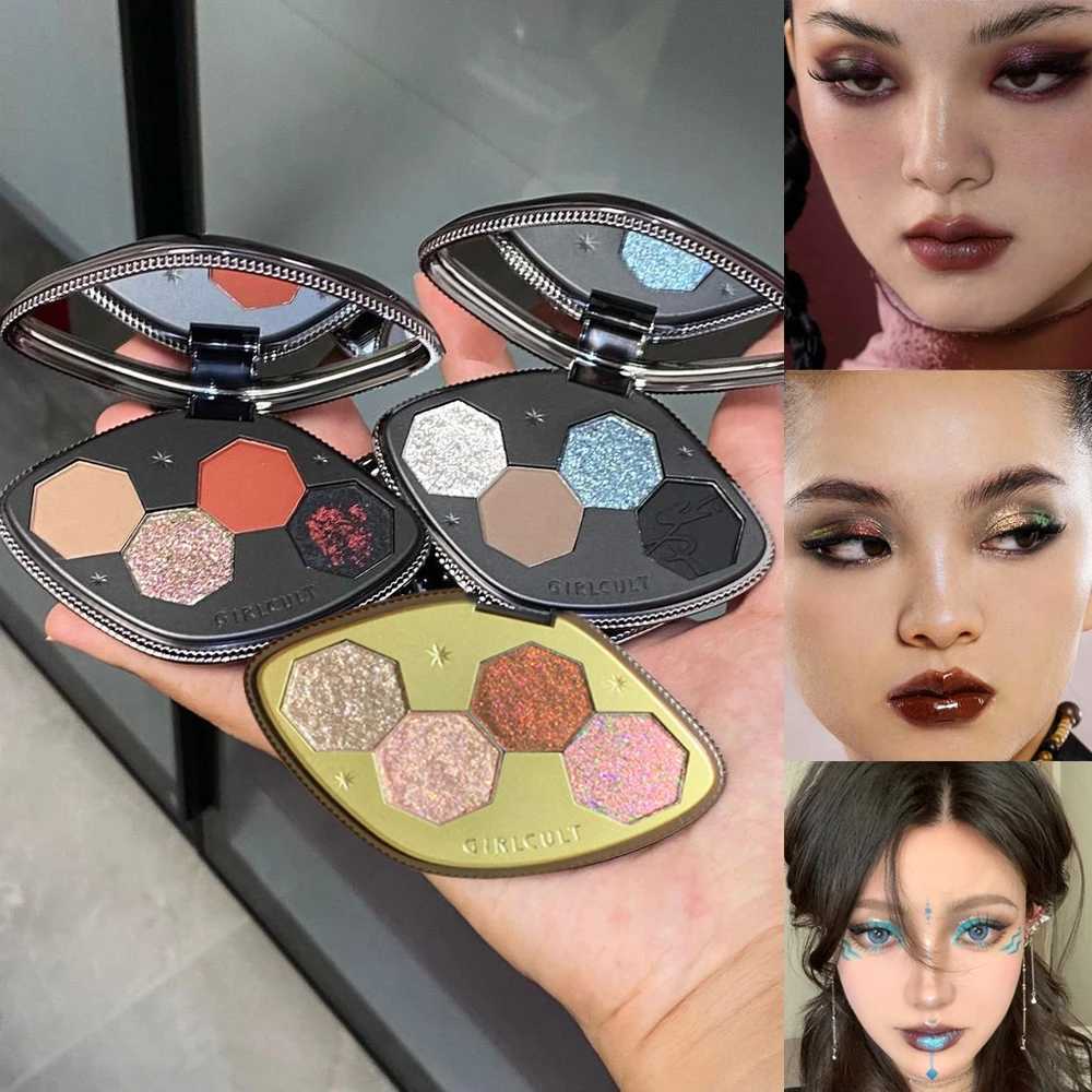 Girlcult 4 Color Eyeshadow Palette Matte Shimmer Duochrome Highly Pigmented Long Lasting Natural Earth Tones Portable MakeupXJ251027