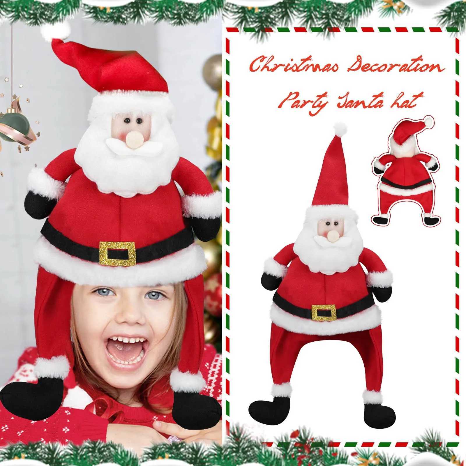 Christmas Hat Cute Santa Claus Hat Long Hat Style Adult Child Soft Santa Cap Christmas Decoration Party SuppliesW251027