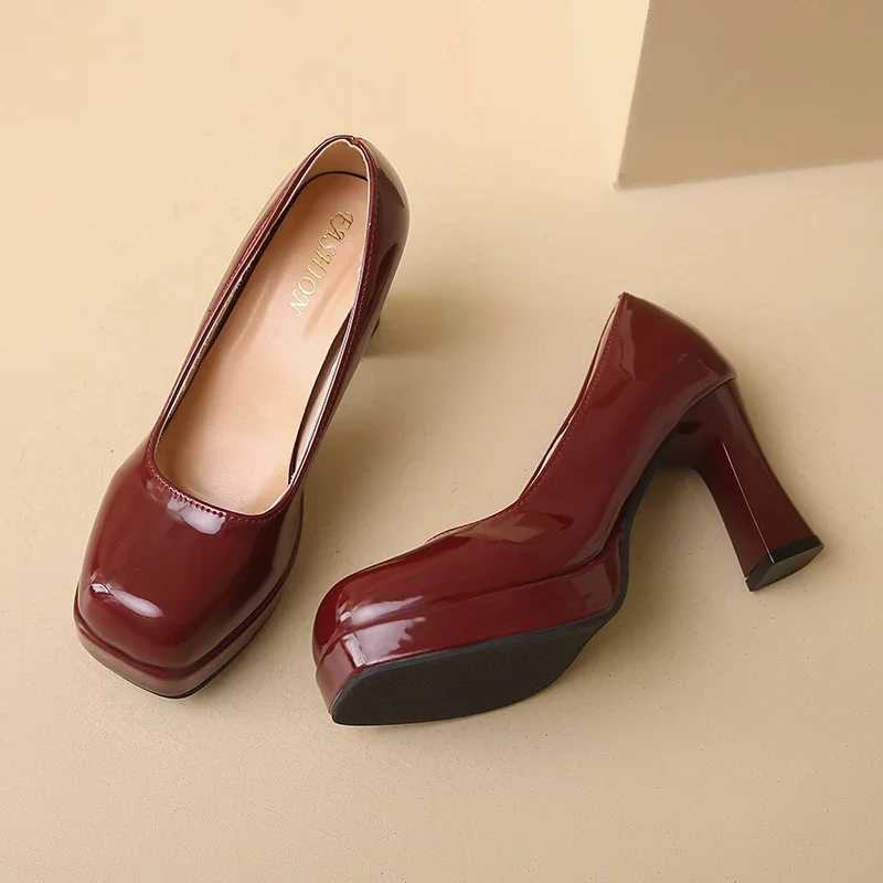 Women Pumps Fi Classic Patent Leather High Heels Shoes Round Toe Paltform Wedding Dress Shoes Plus Size 3544 Heels WomenXJ251027