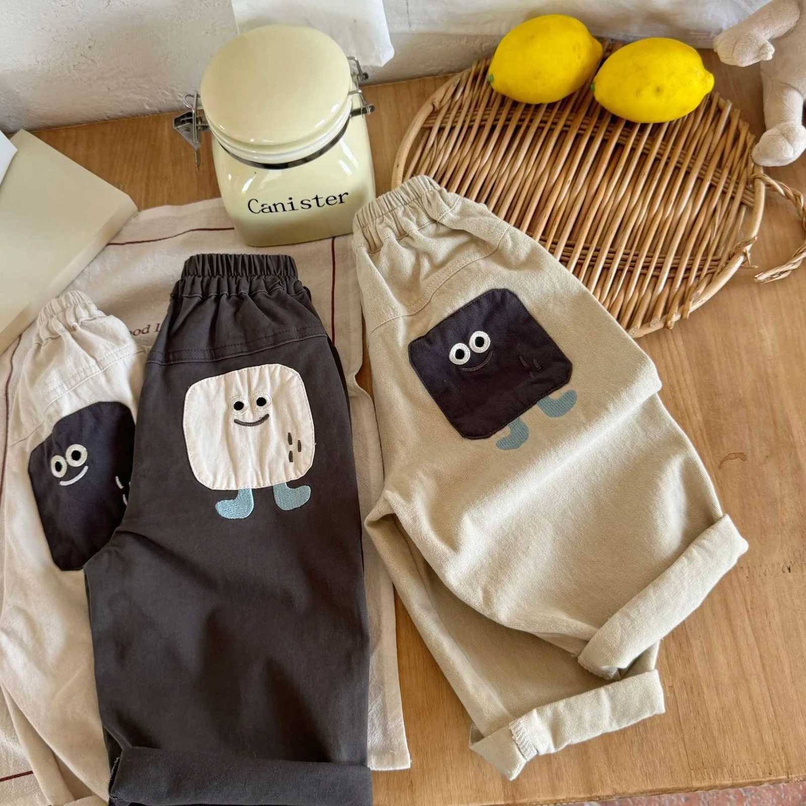 2025 Korean Spring Autumn Kids Baby Boys Pants Cute Versatile Toddler Boys Casual Pants Children Boys Pure Cotton PantsT251027