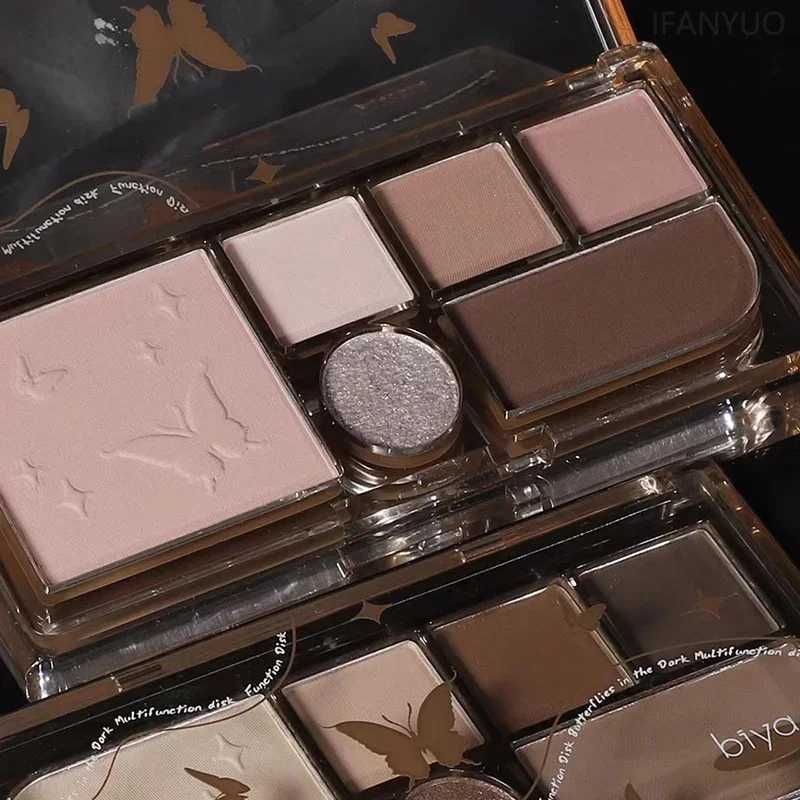 6 Color Black Smokey Eyeshadow Pallets Face Matte Contour Blush Powder AllinOne Makeup Pigments Shimmer Women Cosmetics KoreanXJ251027