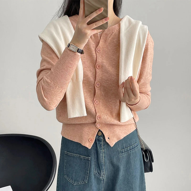 Fashion Womens Thin Fleece Knit Loose Short Cashmere Sweater Round Neck Warm Korean Sle Casual Female Top Cloting 251027
