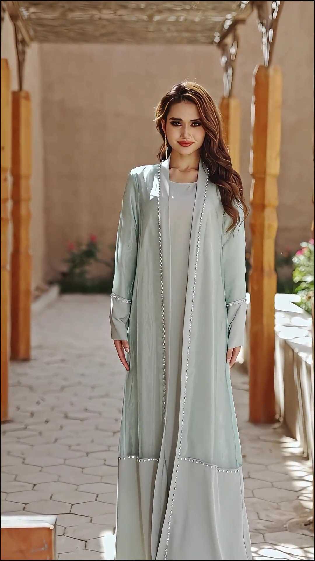BA5188 Mint Green Silk Two-Piece Blouse Women's Fashion Luxurious Dress