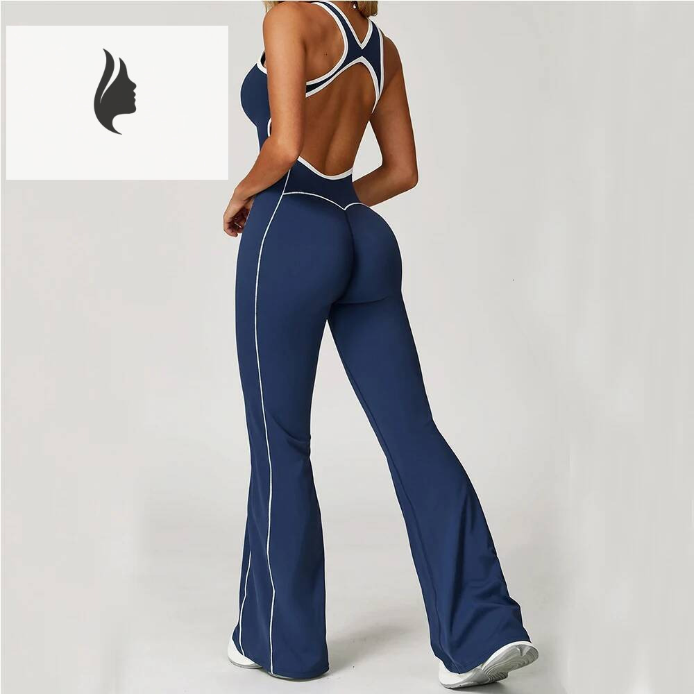 winter jacket women Sexy Backless Bodysuit Women's Set Tracksuits Fiess Sports Jumpsuit Yoga One-piece Suit Flared Pant Fast Dry Workout Clothes
