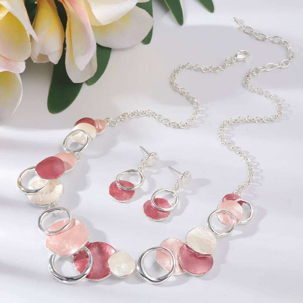 Cring Coco Geometric Pendants Necklaces Enamel Metal Jewelry Accessory Collar Pendant Necklace New For Women Mother Gifts 2022