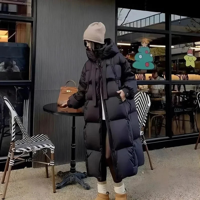 Thick Warm Parka Jacket Women Korean Oversized Loose Hooded Cotton Padded Coat Female Casual Long Overcoat 251027