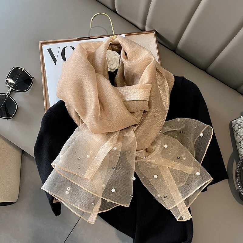 2023 Luxury Brand Wen Fashion Scarf Plain Solid Silk Linen Shawls Scarves Summer Lady Banda Foard HijabW251027