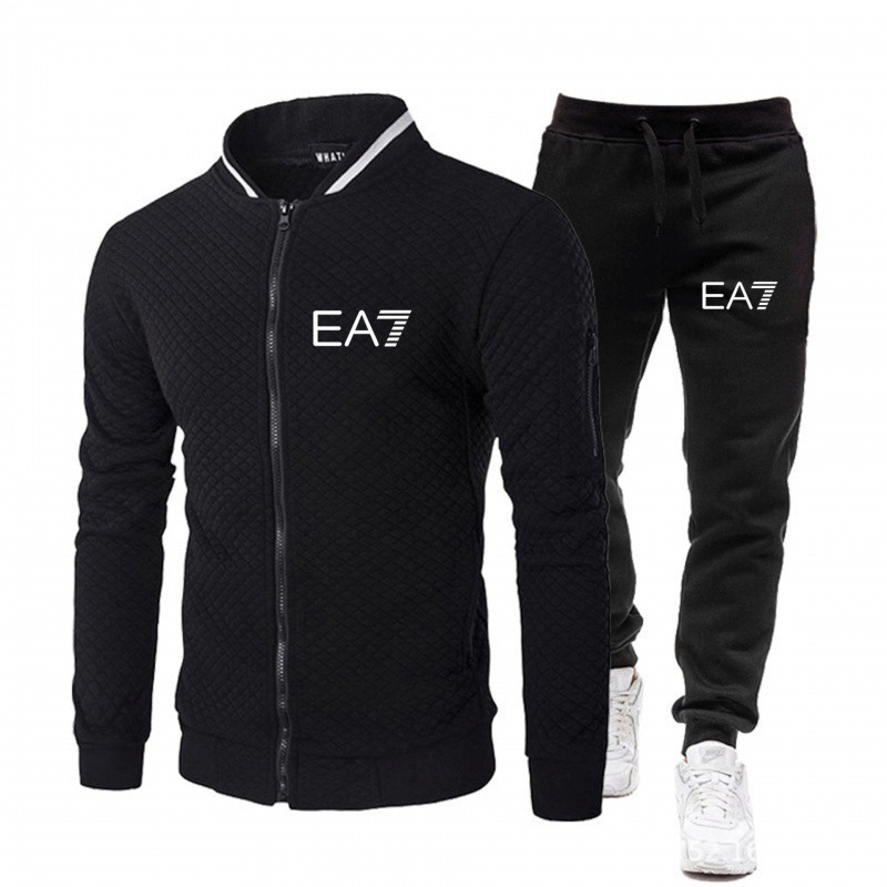 Mens Tracksuit Womens Hoodie Stand Neck Sports Jackets Tracksuits Zip Up Hoodies Sweatshirt Trendy Sportsuits Pant Printed Trousers Men Sportswear Pants Suit EA7