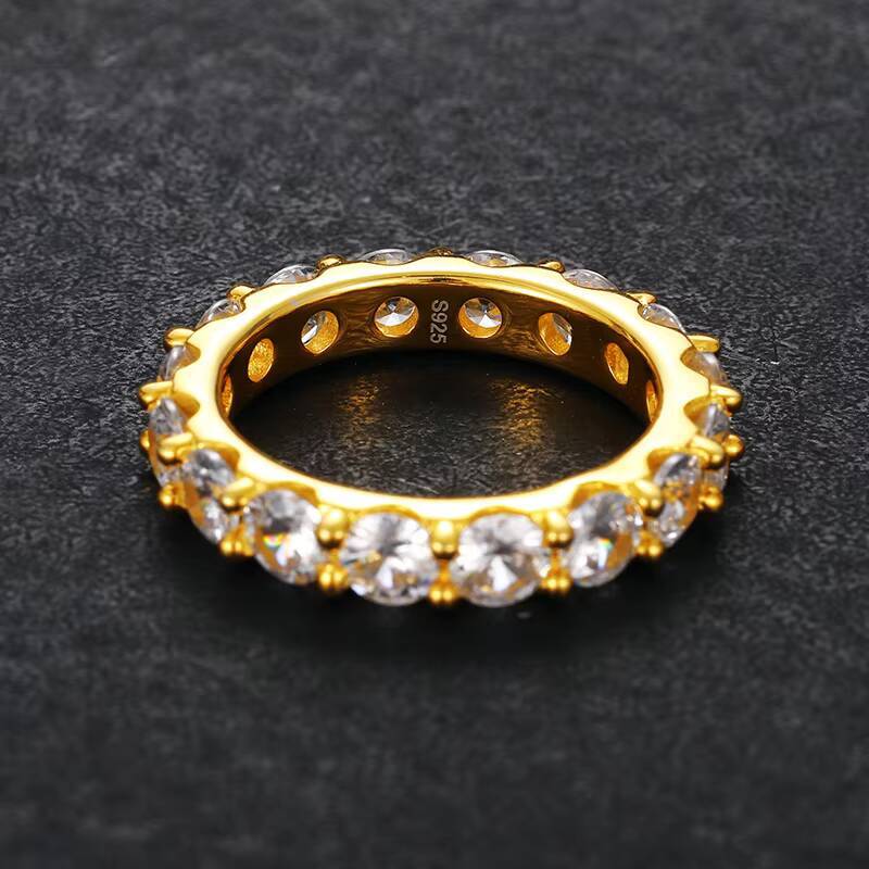 Fine Jewelry Couple Gift 925 Sterling Silver 1 Row 4mm 5mm 65mm VVS Moissanite Diamond Finger Ring With Certificate