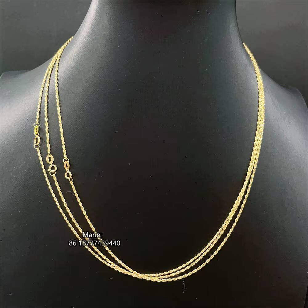 Bulk Sale Twisted Link Rope Chain Solid Gold Jewelry Gold 18k Real Au750 18k Real Gold Chain Jewelry 18k Rope Chain