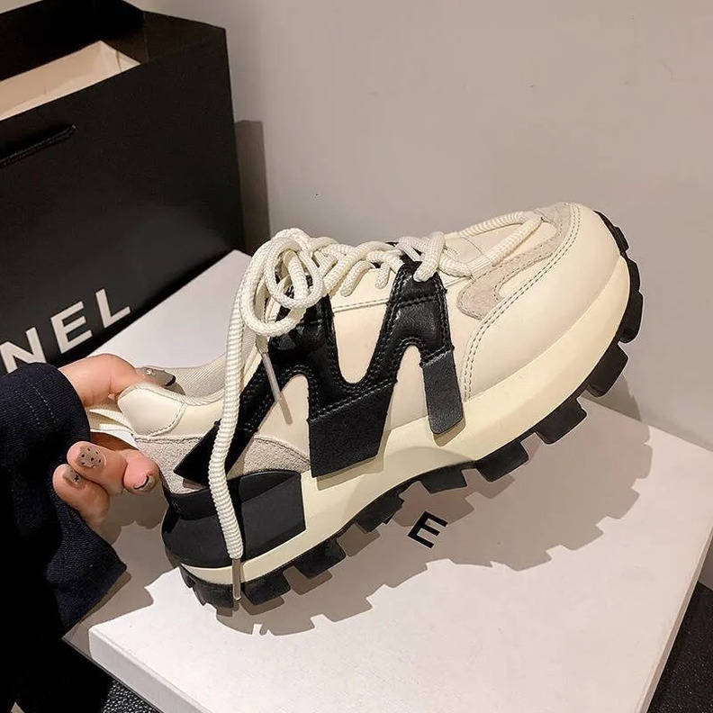 Mirinda Dad Shoes for Women New Spring Summer Thick Sole Height Increasing Genuine Leather Women's Versatile Fashion Casual Sneakers