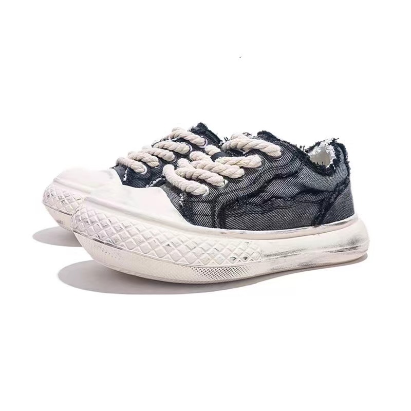 Jifffly Men's Sneakers 2025 New Ins Trend Canvas Thick Sole Casual Couple Style Sports Shoes