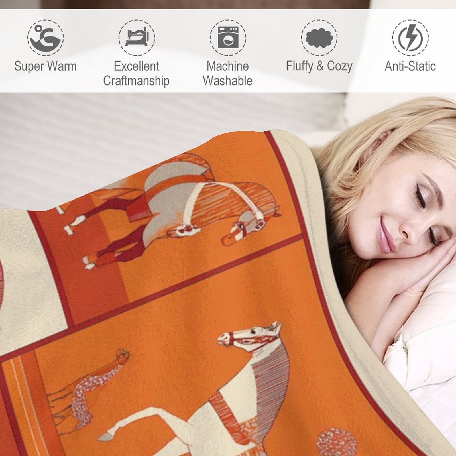 Custom H Designer Horse blanket blanket throw cashmere vibration blanket copert Home Travel Throw Summer Air Conditioner Beach home bedding blankets t