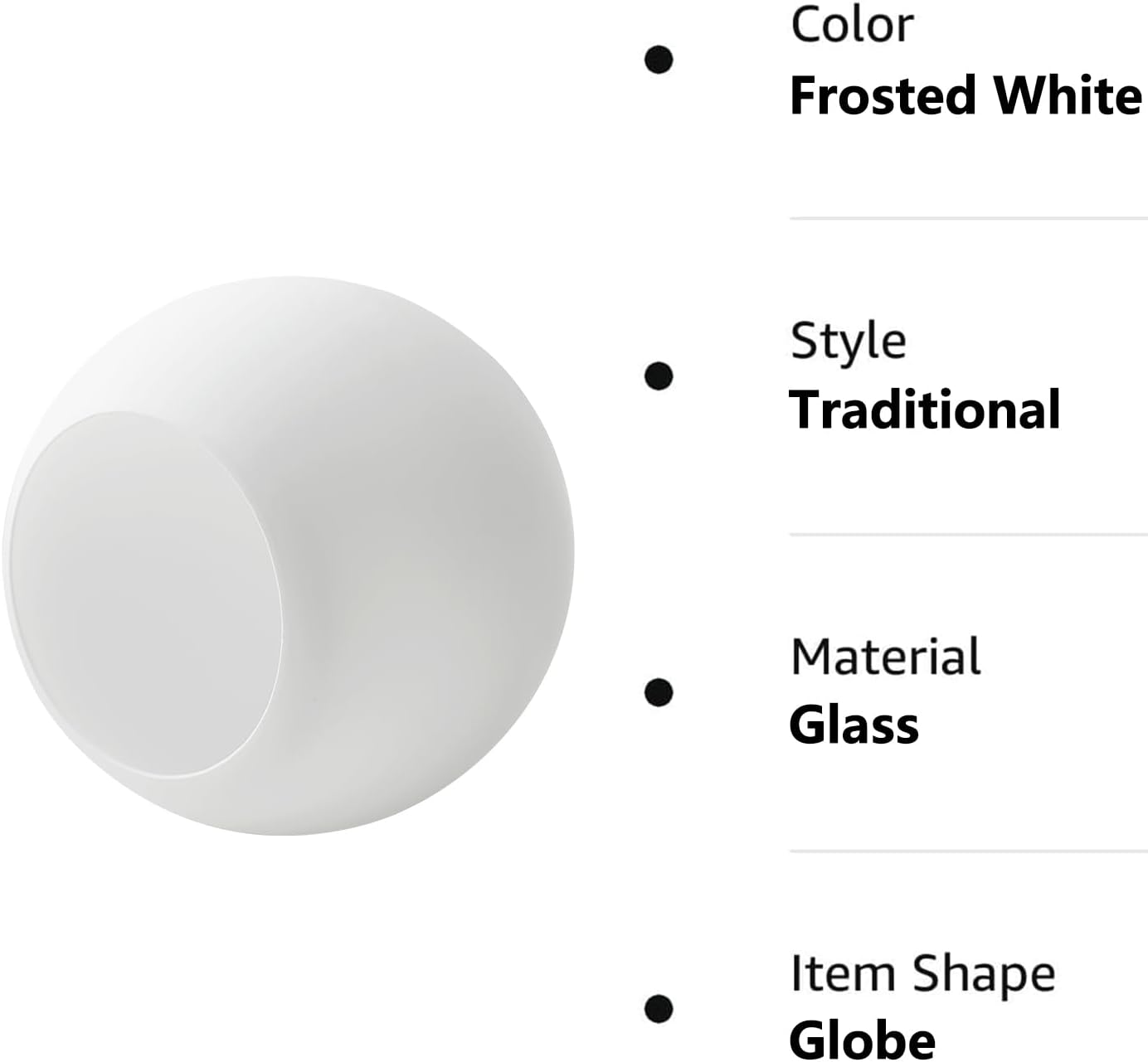 Clear Glass Shade,Replacement Globe & Cover for Lighting Fixture, 6" Diameter, Replacement with 1.65 Inch Fitter for Wall Lamps Chandeliers or Ce