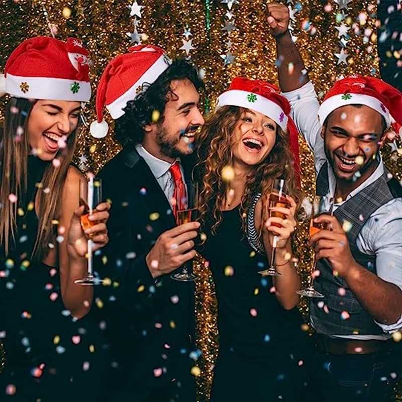 2025 Christmas Hat with Led Light Christmas Santa Cap for Kids Children Adult Gift for New Year Christmas Decorations 31PCSW251027