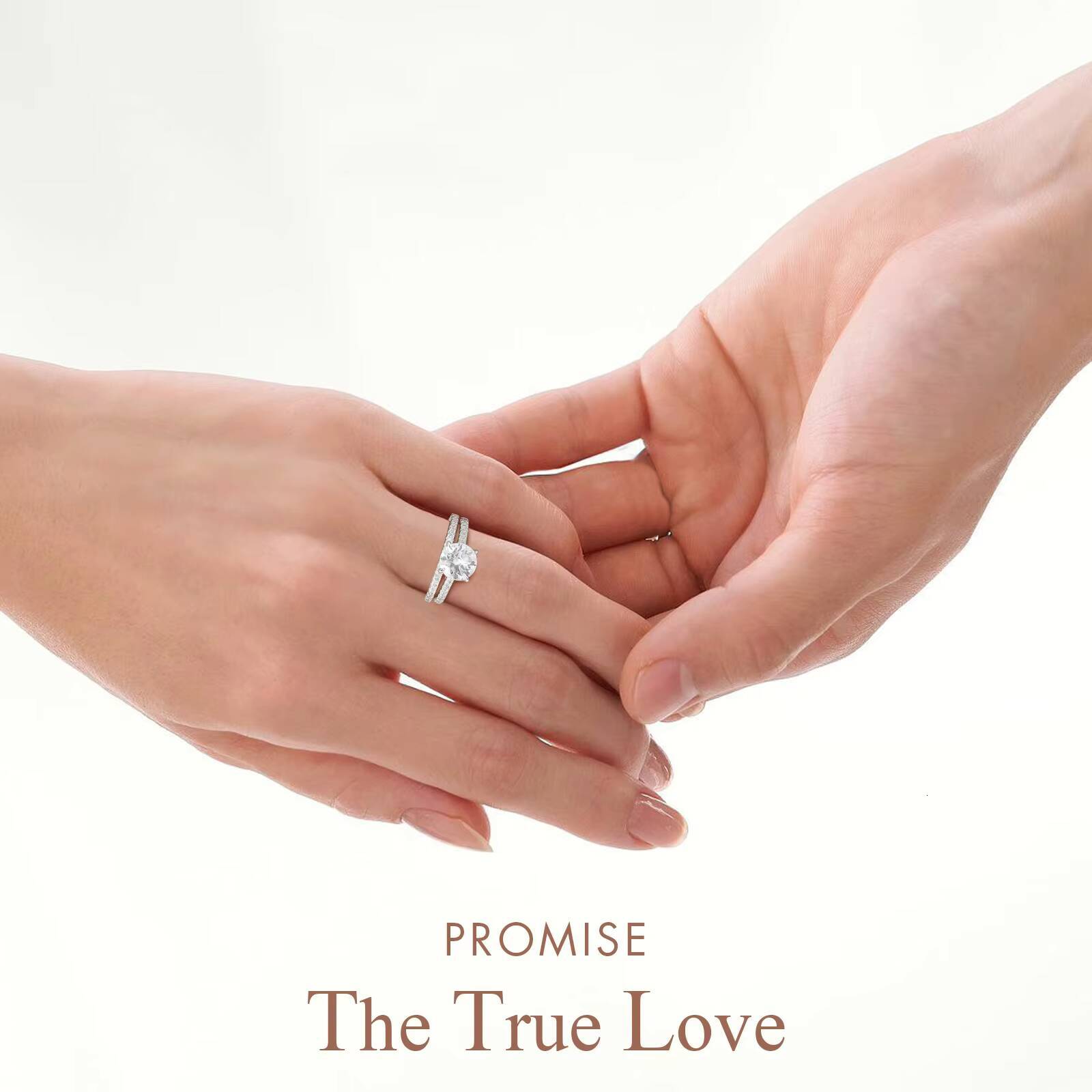 Moissanite Wedding Jewelry Bridal Sets 2CT D Color VVS1 Round Cut 925 Sterling Silver Engagement Ring Wedding Band for Women