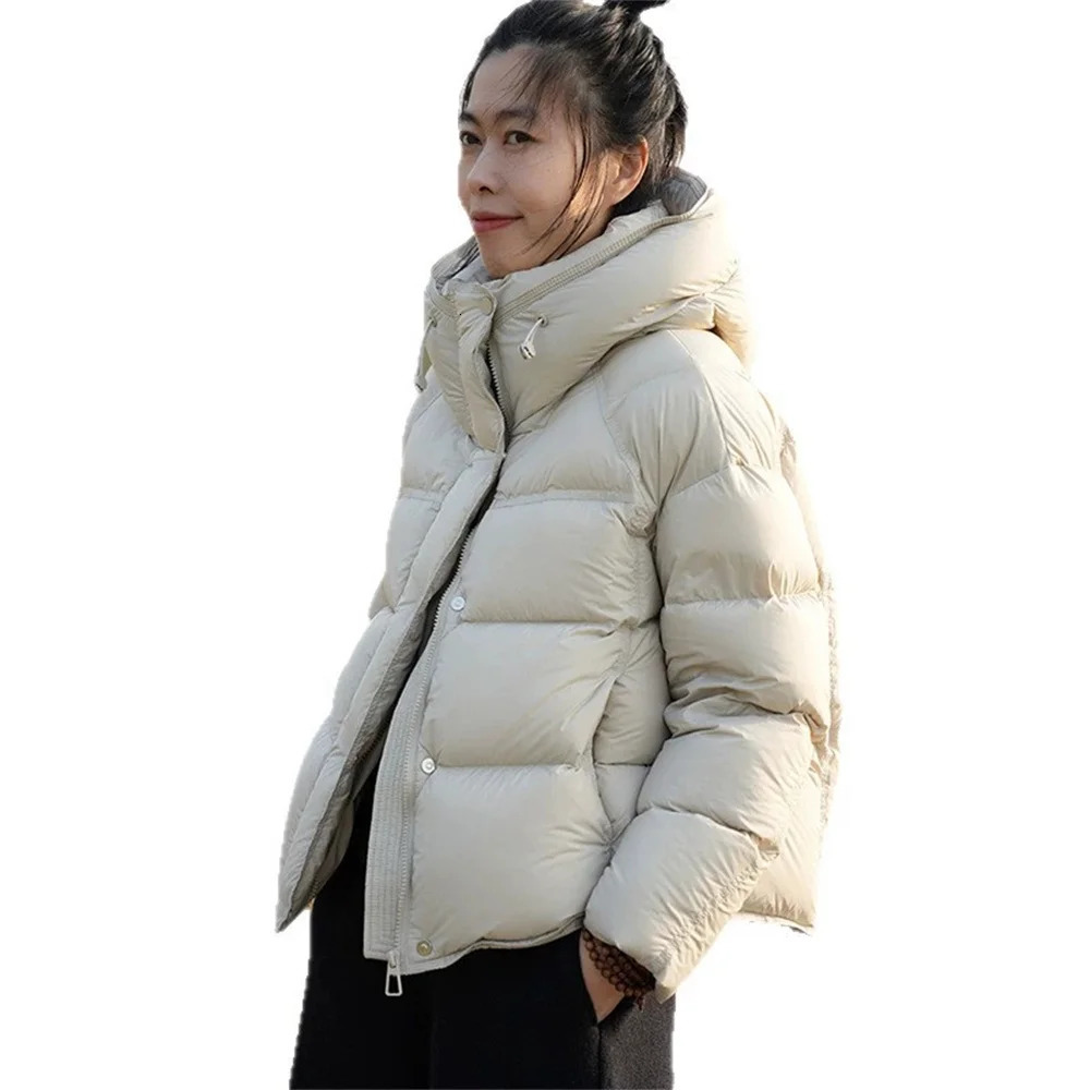 2026 Short Hooded Warm Cotton Padded Coat Female Fashion Outerwear Korean Thick Overcoat Top Down Jacket Women Parkas Winter 251027