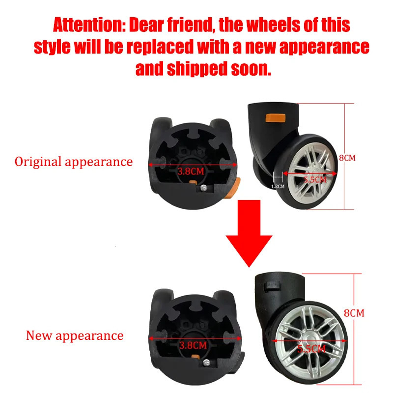 Removable Wheels Suitcase Universal Wheel Luggage Accessories Spare Parts for Trolleys Wheel Replacement Repair 251027