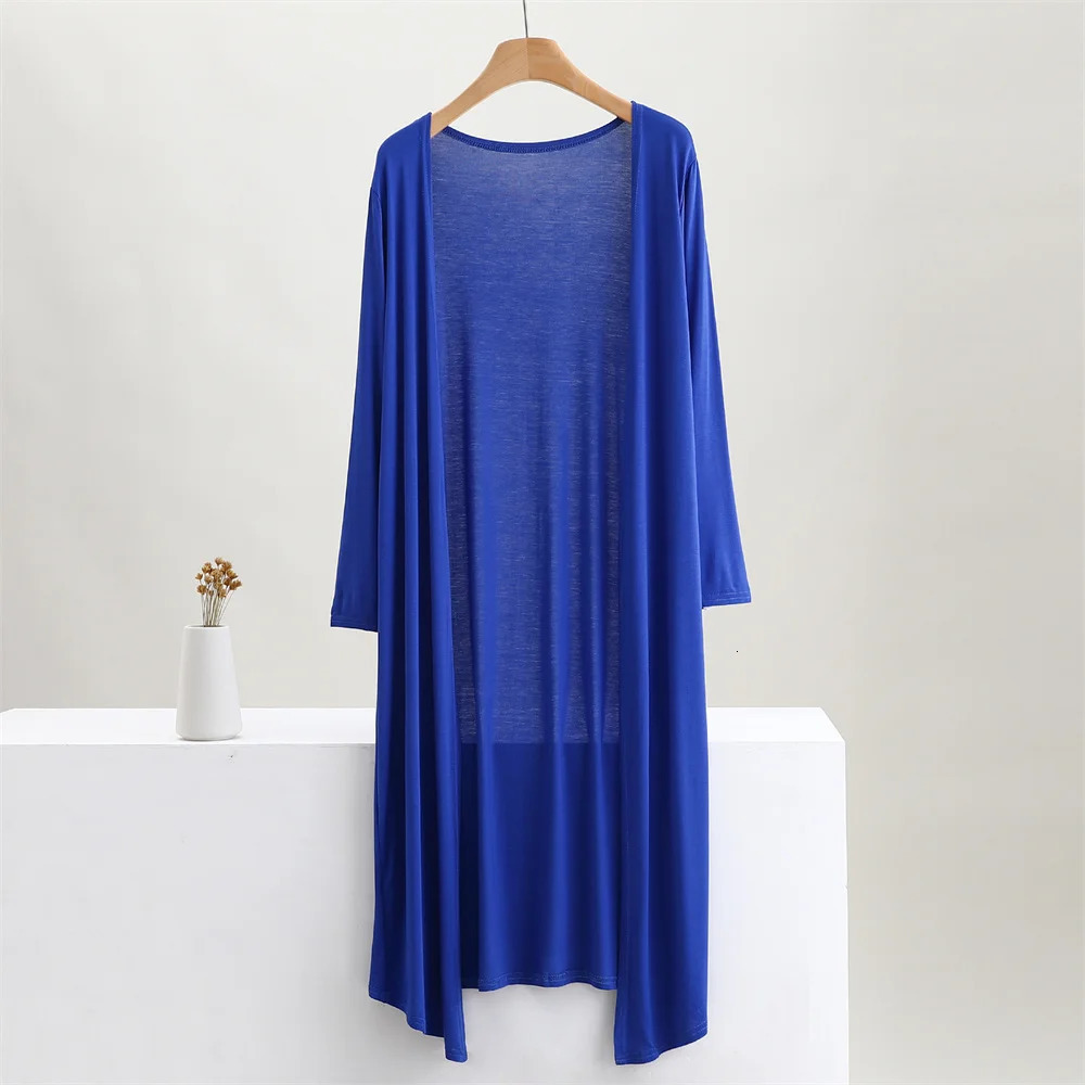 Summer Autumn 12 Colors Women Modal Long Cardigan Female Cotton Sweater Cardigans Long Sleeve Women Casual Coat Ladies Outerwear 251027