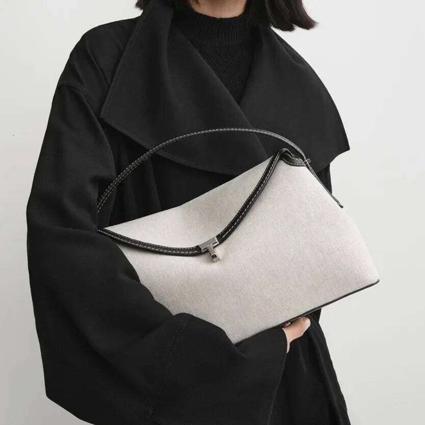 TOTEMET Initial Large Capacity Women's Vintage Style Linen Shoulder Bag