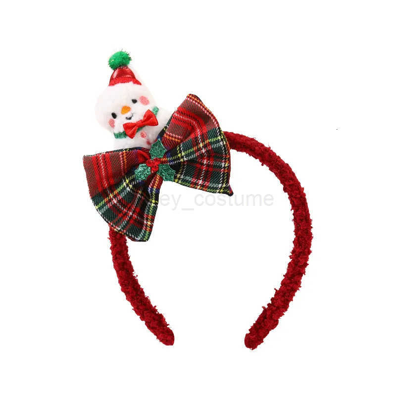 Disney Christmas Decoration Christmas Headband Santa Red Bowknot Antler Hair Clip Girls Headband Elk Hair Hoop Hair Band Bow Hair Band H251027