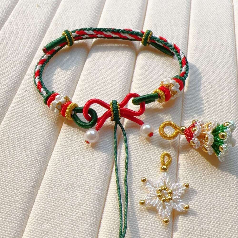 Hand Rope Braided Bracelet Same Style Bowknot Fugitive Princess Christmas Tree Snowflake Diy
