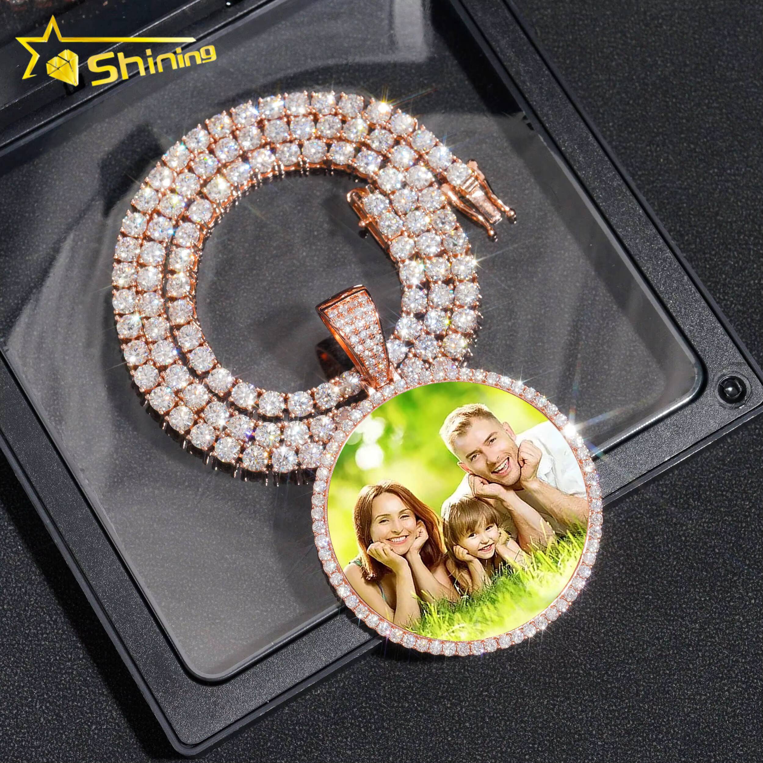 Customized Hip Hop Jewelry 925 Sterling Silver Vvs Moissanite Memory Pendants Men Women Popular Charm Pendant