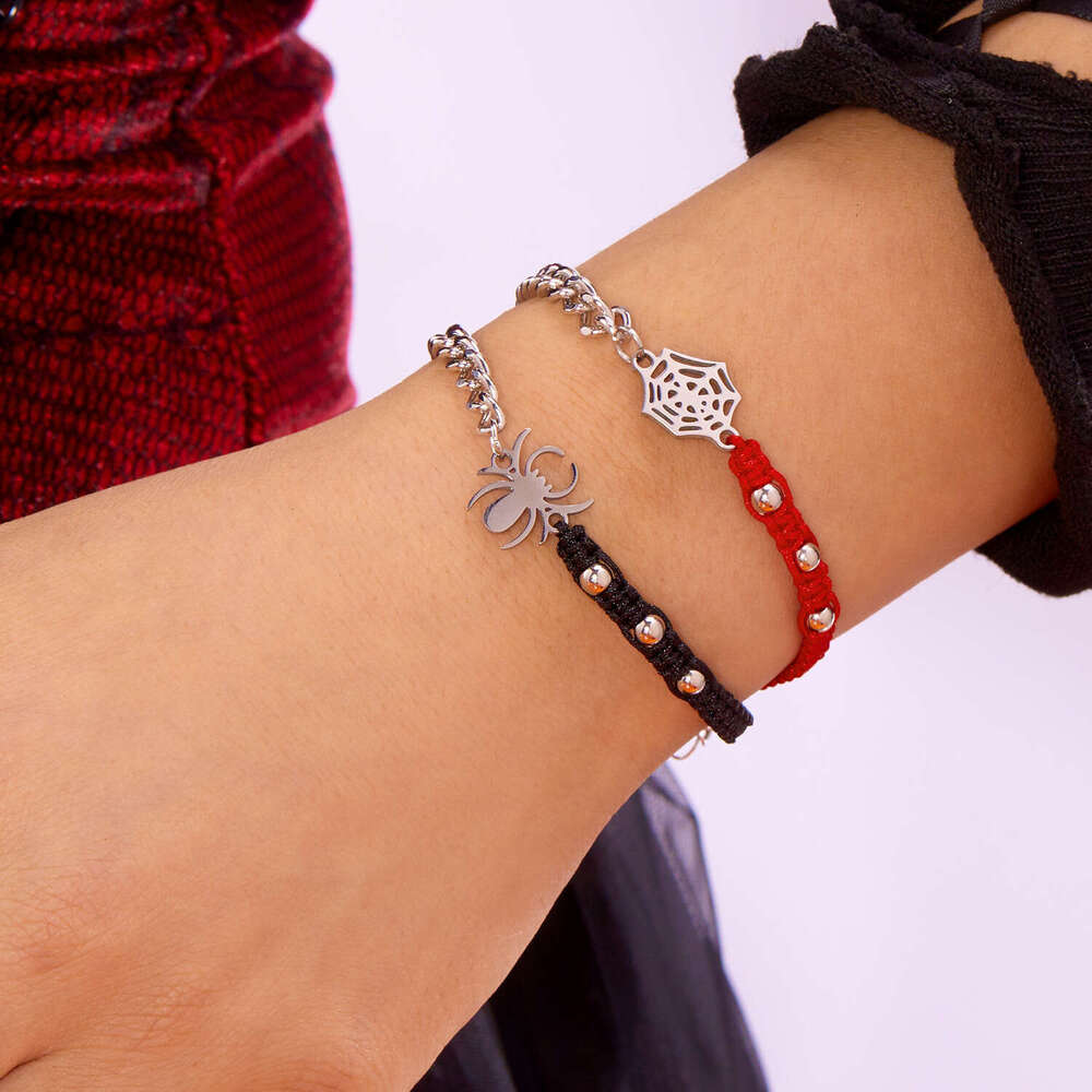 Spider and Web Handwoven Ins Niche High-end Simple Personality Couple Bracelet