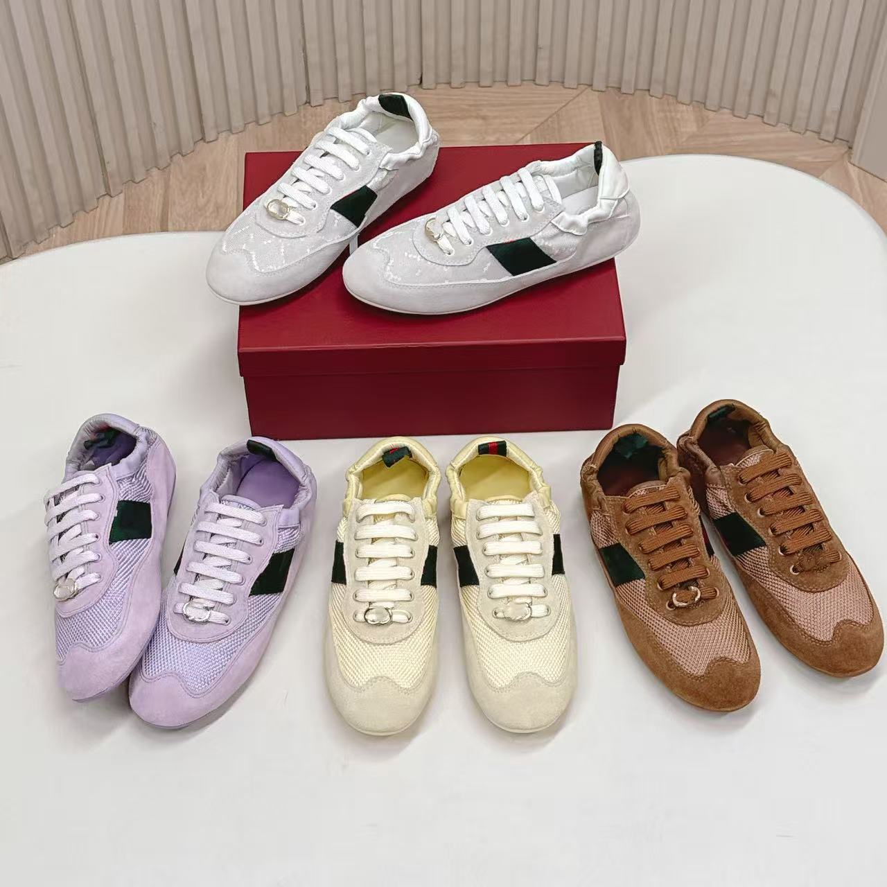 Dress shoes designer flat Ballet shoe loafers Dress shoes Apron toes Slip-on shoes Genuine Leather women luxury Women's Office leather shoes Size 35-41With box