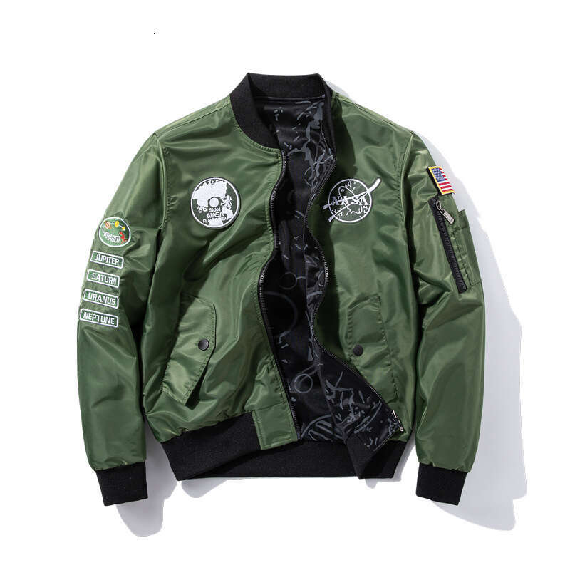 NASA New Reversible Men's Casual Sports Jacket Coat Autumn Winter Flight Suit Youth Fashion Plus Size