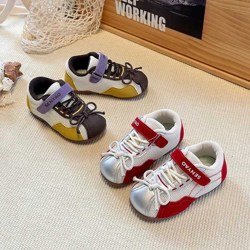 s Casual Sports Shoes with Simple Bows Children Tennis Shoes Mesh Breathable 2025 Autumn New Girls Flat Shoes Flexible Soft S251027