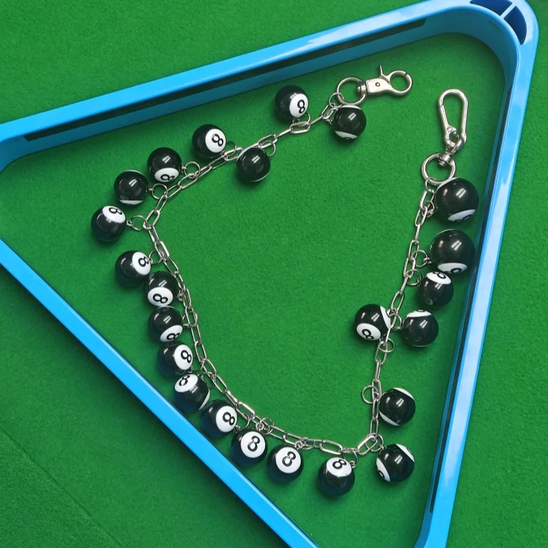 Model Hip Hop DIY Black Eight Key Chain Fashionable Men And Women Ones Waist Pants Chain Jewelry Accessories 251024